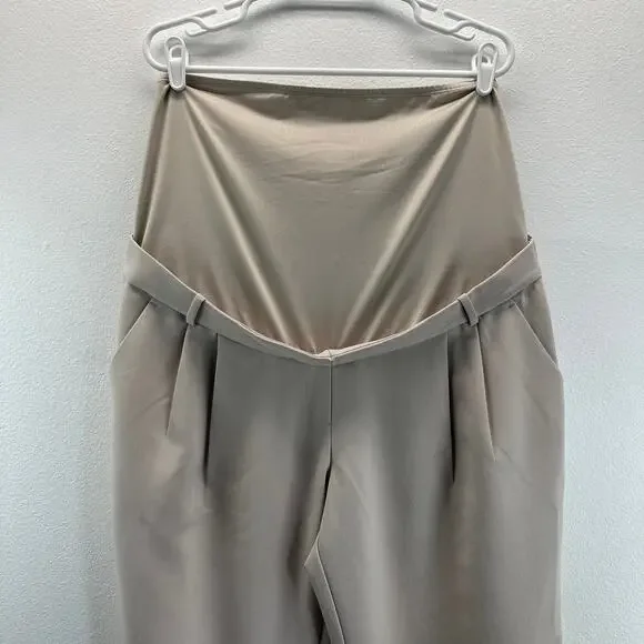 Abercrombie & Fitch Maternity Sloane Tailored Pants Oatmeal Cream 14L - Picture 8 of 16
